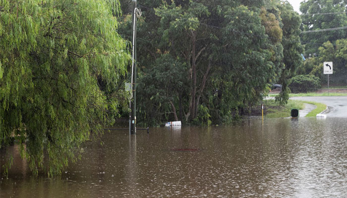 Submerged car in Windsor in March 2021 