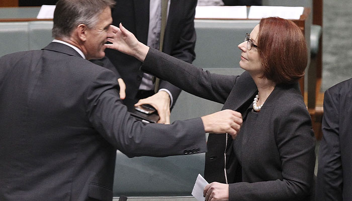 Julia Gillard and Rob Oakeshott