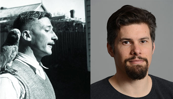 Poet Francis Webb and senior lecturer Toby Davidson
