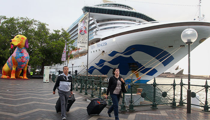 The Ruby Princess cruise ship in Sydney in February, 2020.