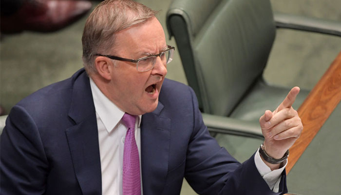 Prime Minister Anthony Albanese in parliament