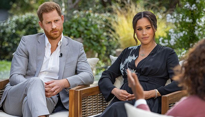 Harry and Meghan during Oprah Winfrey interview