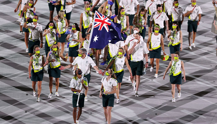 Australian team at Tokyo Opening Ceremony