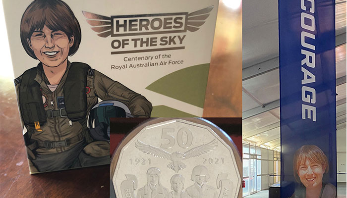 50c coin celebrating pilot Robyn Clay Williams