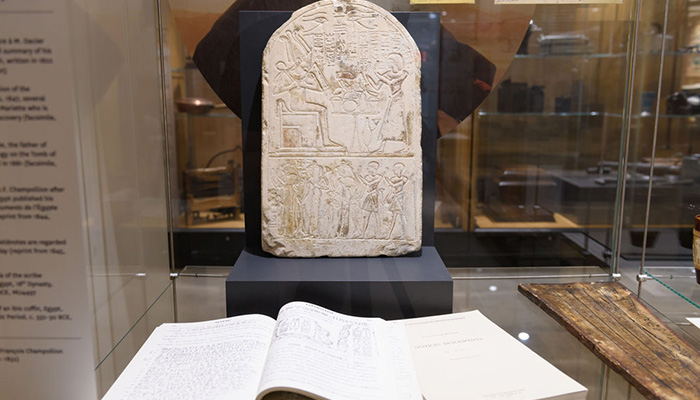 Tablet on display at History Museum Macquarie University