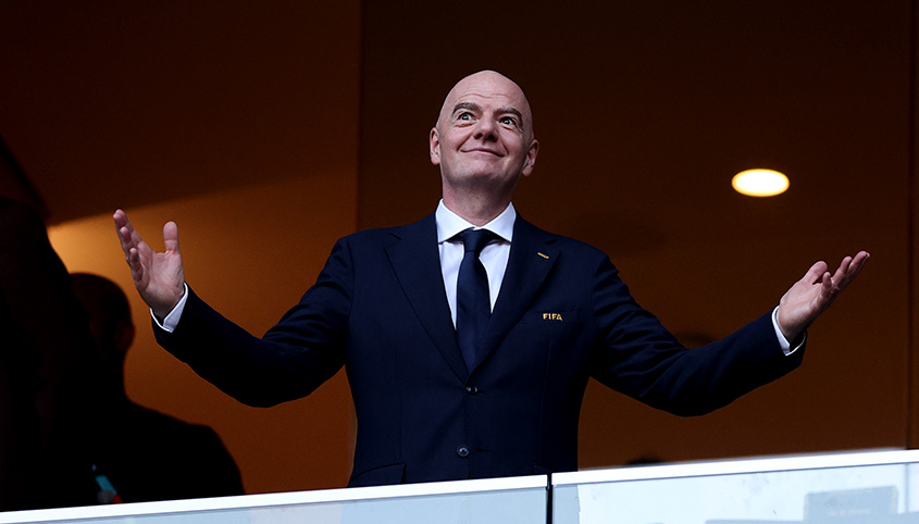 GUADALUPE, MEXICO - JUNE 29: FIFA President Gianni Infantino attends the FIFA World Cup 2026 Round of 32 match between Netherlands and Morocco at Monterrey Stadium on June 29, 2026 in Guadalupe, Mexico. (Photo by Carl Recine/Getty Images)