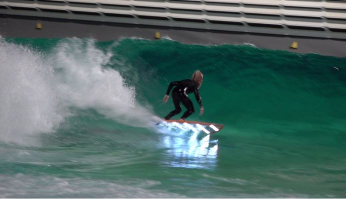 A prototype lit surfboard