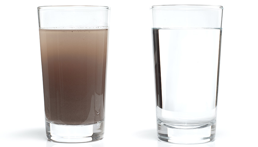 Drinking water. 