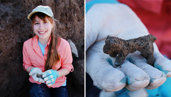 Student Hannah Newman found the bronze calf figurine