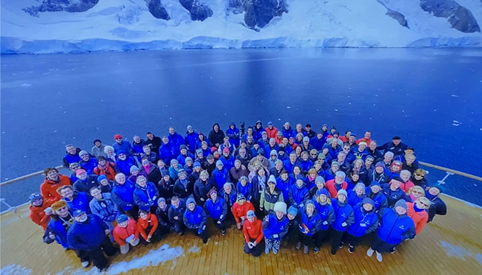 Passengers on board the Greg Mortimer ship on a cruise to Antarctica where 81 per cent of passengers infected with COVID were asymptomatic.