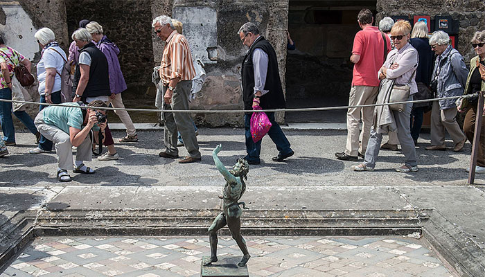 Tourists in Pompeii