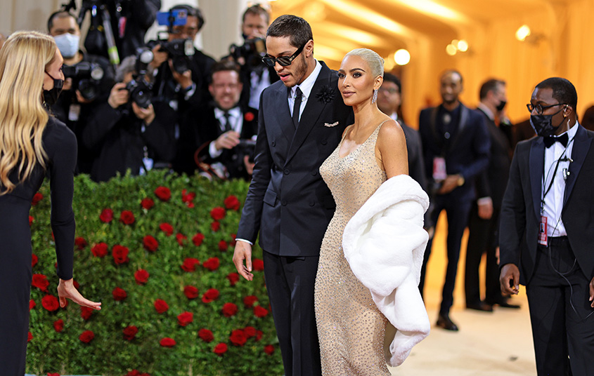 Kim Kardashian wearing the Marilyn Monroe dress at the 2022 Met Gala. 