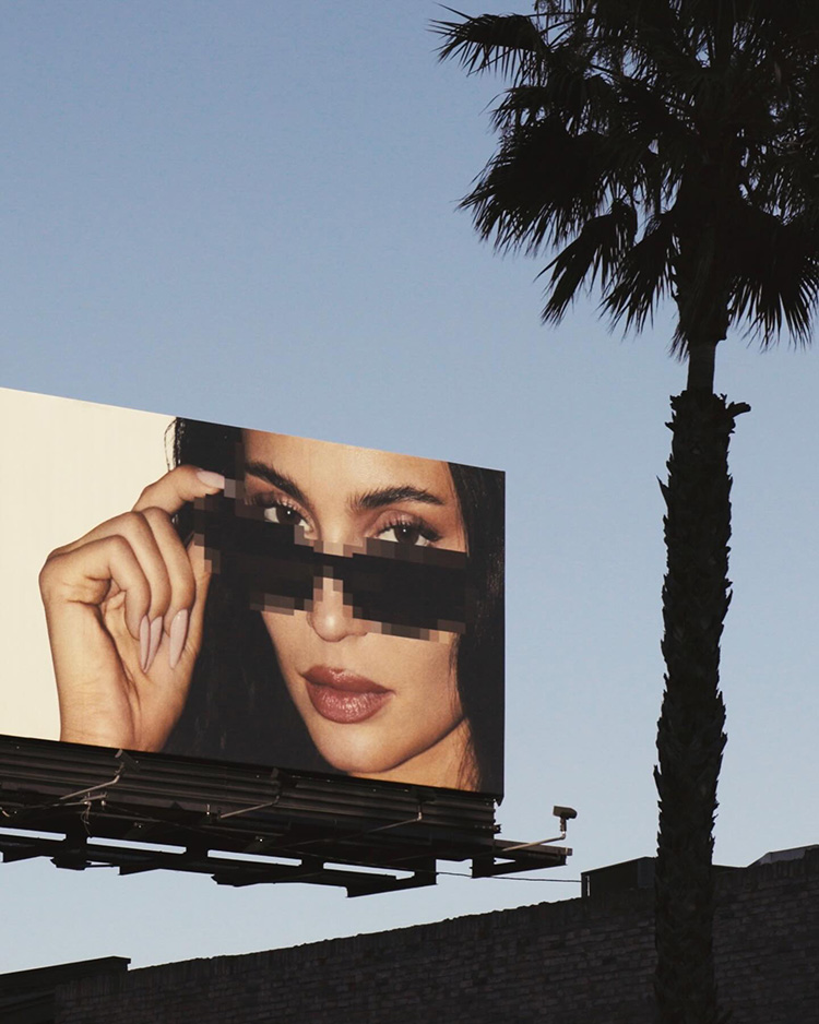 A billboard advertising Kylie Jenner Meta glasses.