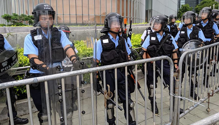 Heavy police presence at Hong Kong extradition protests