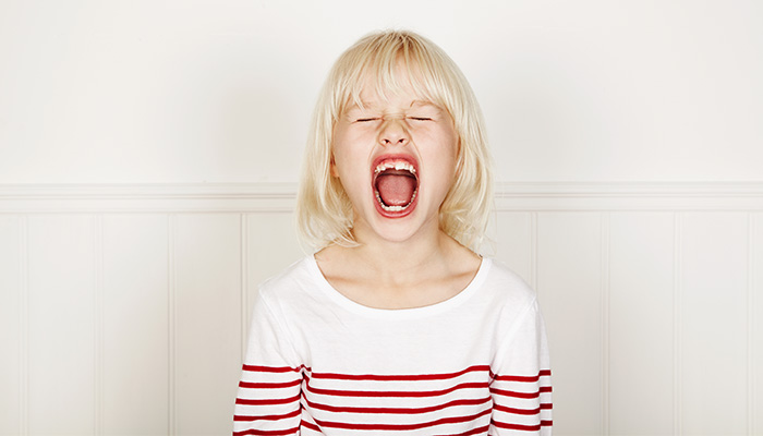 Child screaming in fright