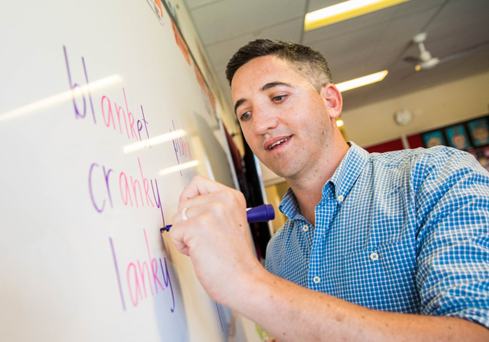 Primary school teacher Steve Pryde is an endangered species according to new Macquarie University research