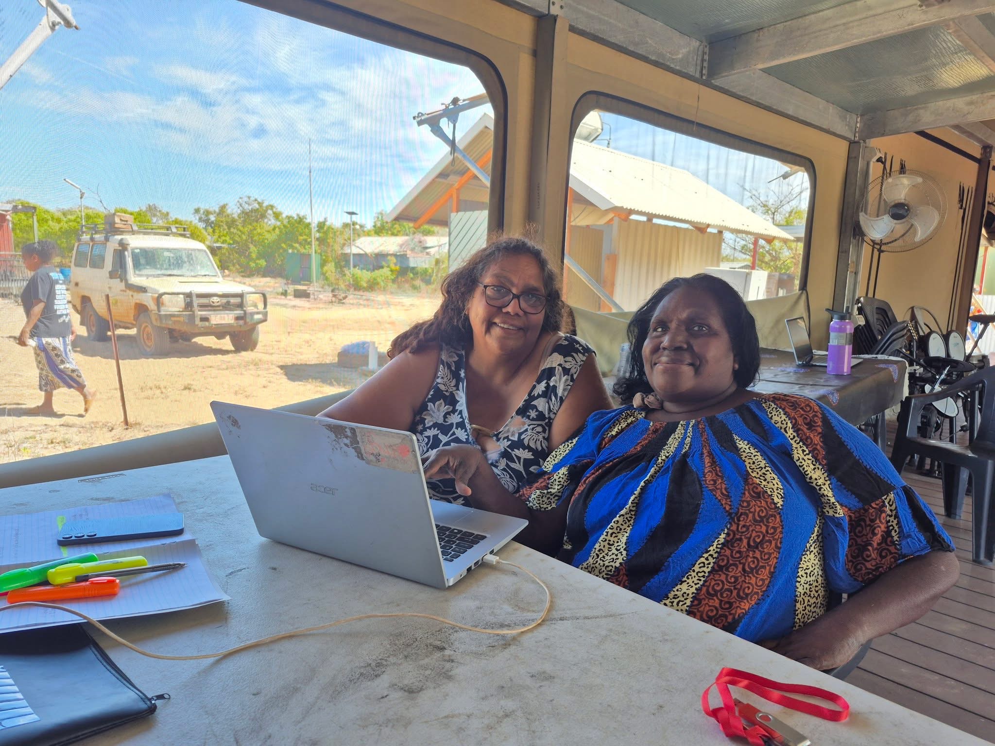Regina studying her final units at the Wuyagiba Bush Uni