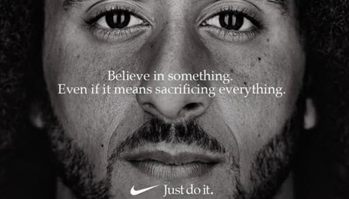 Nike ad featuring NFL player Colin Kaepernick